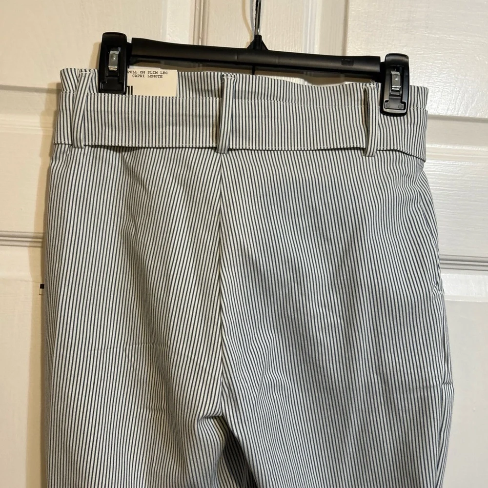 NWT Jules & Leopold Blue White Striped Belted Pull-On Capri Length Pants Size XS - Picture 9 of 10